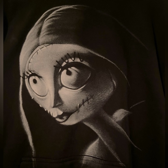 Tim Burton The Nightmare Before Christmas Sally Black & White Drawstring Hoodie - Picture 2 of 4